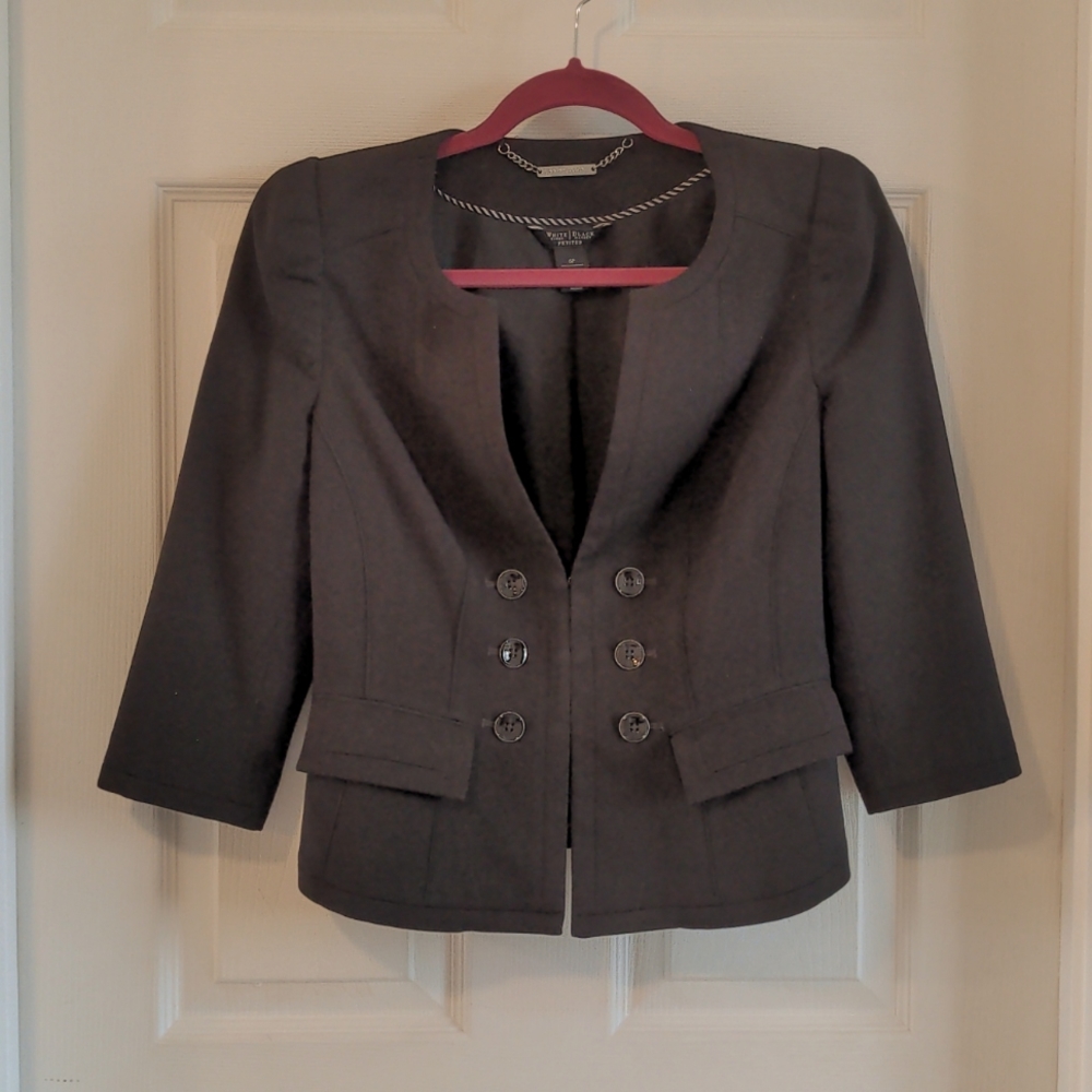 White House Black Market 3/4 Sleeve Black Jacket